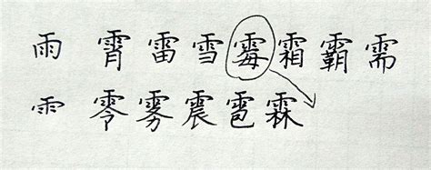 雨字部首的字